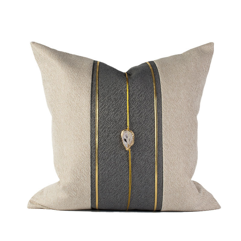 HKM-160147 Solid Color Jacquard Fabric Home Sofa Cushion Pillow Cover 45x45cm & 50x50cm