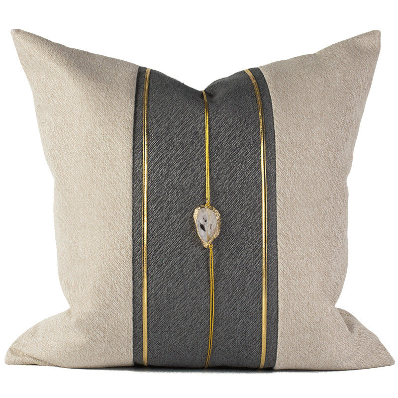 HKM-160147 Solid Color Jacquard Fabric Home Sofa Cushion Pillow Cover 45x45cm & 50x50cm