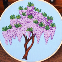 HKM-160339 Delicate Handmade Chinese Style Embroidery on Color Silk Cloth