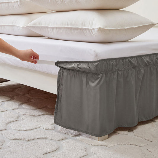 HKM-160339 Non-slip Elastic Bed Skirt in Solid Colors – Multiple Sizes Available