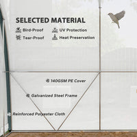 HKM-160339 Walk-In Tunnel Greenhouse 4x3m with Steel Frame, Double-Layer Cover, and Accessories