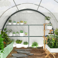 HKM-160339 Walk-In Tunnel Greenhouse 4x3m with Steel Frame, Double-Layer Cover, and Accessories