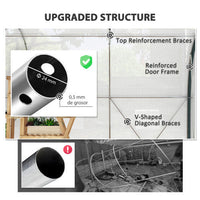 HKM-160339 Walk-In Tunnel Greenhouse 4x3m with Steel Frame, Double-Layer Cover, and Accessories