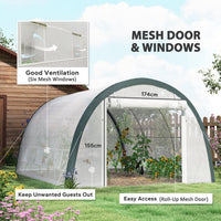 HKM-160339 Walk-In Tunnel Greenhouse 4x3m with Steel Frame, Double-Layer Cover, and Accessories