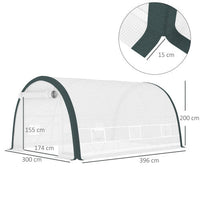 HKM-160339 Walk-In Tunnel Greenhouse 4x3m with Steel Frame, Double-Layer Cover, and Accessories