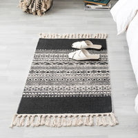 HKM-160403 Handmade Ethnic Style Cotton Hemp Retro Rectangular Mat - 60x90cm