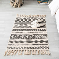 HKM-160403 Handmade Ethnic Style Cotton Hemp Retro Rectangular Mat - 60x90cm