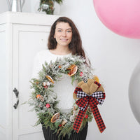 HKM-160467 Christmas Bowknot Decorative Ribbon - Cloth Plaid Style for Holiday Decor