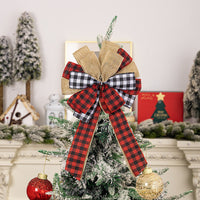 HKM-160467 Christmas Bowknot Decorative Ribbon - Cloth Plaid Style for Holiday Decor