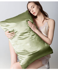 HKM-160467 Double-Sided Mulberry Silk Sleeping Envelope Pillow Case in White - 48cm x 74cm