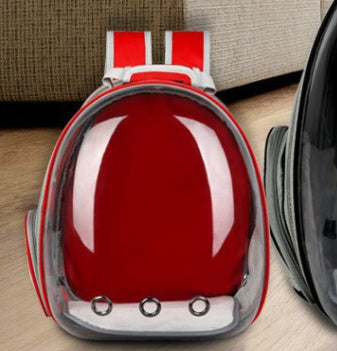 HKM-160531 Expandable Transparent Mesh Pet Backpack - Lightweight Carrier for Cats Up to 6kg - Various Colors Available