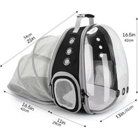 HKM-160531 Expandable Transparent Mesh Pet Backpack - Lightweight Carrier for Cats Up to 6kg - Various Colors Available