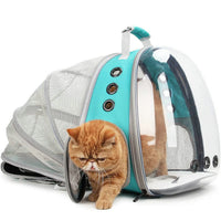 HKM-160531 Expandable Transparent Mesh Pet Backpack - Lightweight Carrier for Cats Up to 6kg - Various Colors Available