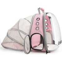 HKM-160531 Expandable Transparent Mesh Pet Backpack - Lightweight Carrier for Cats Up to 6kg - Various Colors Available