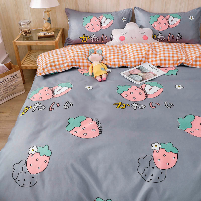HKM-160659 Aloe Cotton Four-Piece Bedding Set in Various Patterns and Sizes