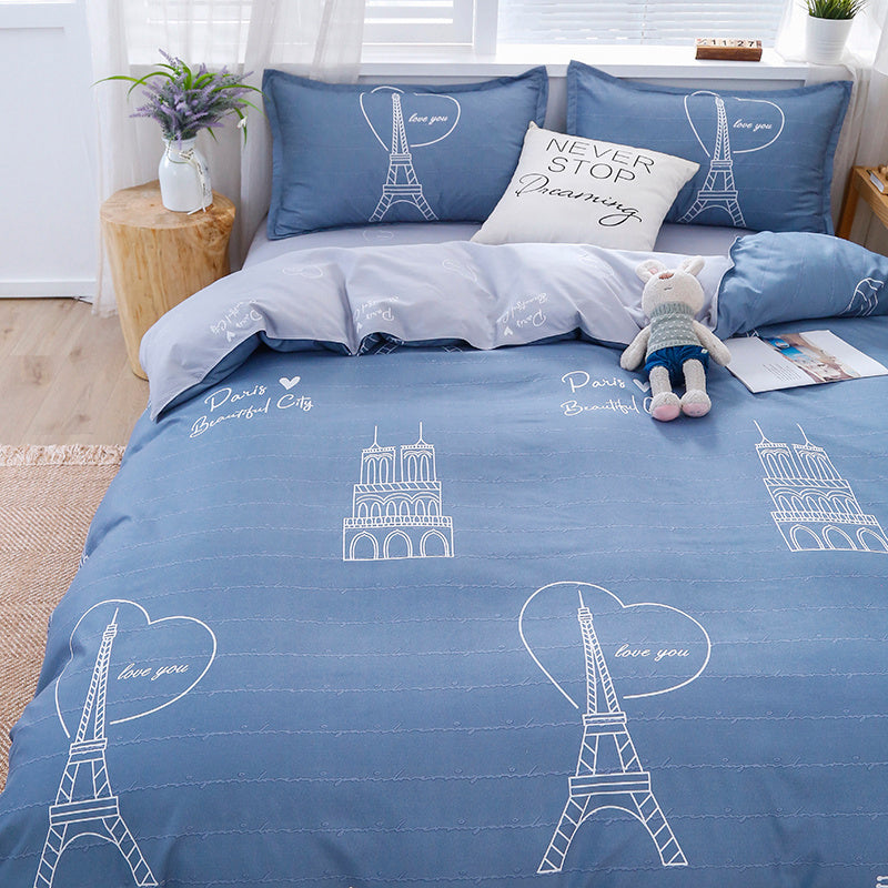 HKM-160659 Aloe Cotton Four-Piece Bedding Set in Various Patterns and Sizes
