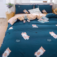 HKM-160659 Aloe Cotton Four-Piece Bedding Set in Various Patterns and Sizes