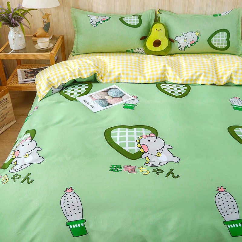 HKM-160659 Aloe Cotton Four-Piece Bedding Set in Various Patterns and Sizes