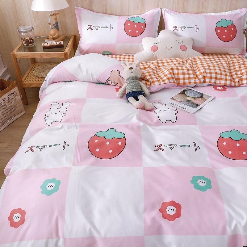 HKM-160659 Aloe Cotton Four-Piece Bedding Set in Various Patterns and Sizes