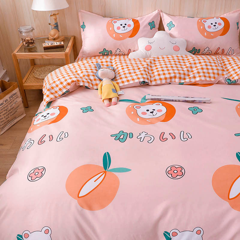 HKM-160659 Aloe Cotton Four-Piece Bedding Set in Various Patterns and Sizes