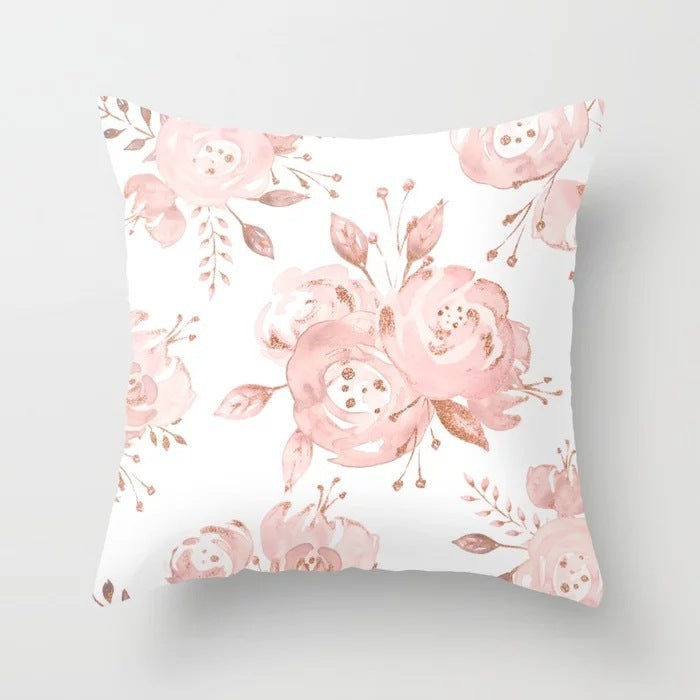 HKM-160723 Pink Peach Skin Cushion Cover - Blended Fabric Decorative Pillowcase 45x45cm
