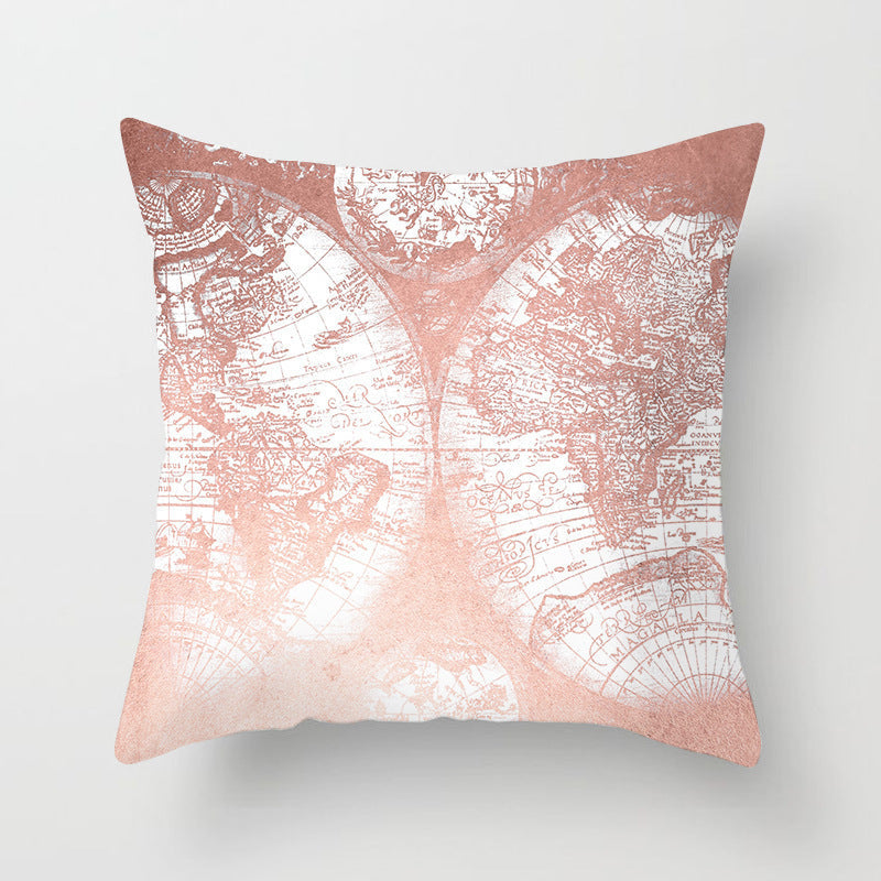 HKM-160723 Pink Peach Skin Cushion Cover - Blended Fabric Decorative Pillowcase 45x45cm