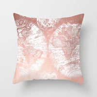 HKM-160723 Pink Peach Skin Cushion Cover - Blended Fabric Decorative Pillowcase 45x45cm