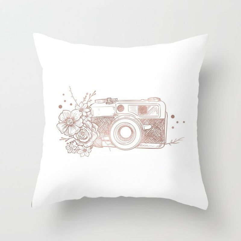 HKM-160723 Pink Peach Skin Cushion Cover - Blended Fabric Decorative Pillowcase 45x45cm