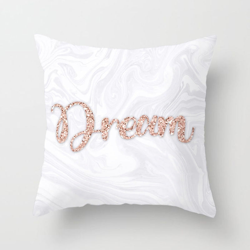 HKM-160723 Pink Peach Skin Cushion Cover - Blended Fabric Decorative Pillowcase 45x45cm
