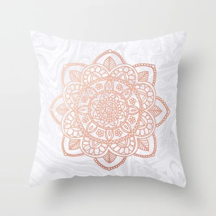 HKM-160723 Pink Peach Skin Cushion Cover - Blended Fabric Decorative Pillowcase 45x45cm