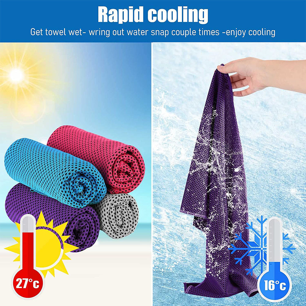 HKM-160915 Cooling Microfiber Towel for Instant Refreshment - Quick Dry Sports Towel for Gym, Yoga & Outdoor Activities