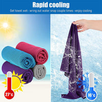 HKM-160915 Cooling Microfiber Towel for Instant Refreshment - Quick Dry Sports Towel for Gym, Yoga & Outdoor Activities