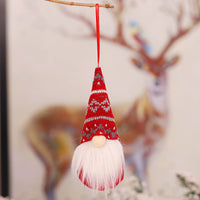 HKM-161107 Christmas Faceless Doll Ornament - Knitted Fabric Forest Man Decoration, 16cm