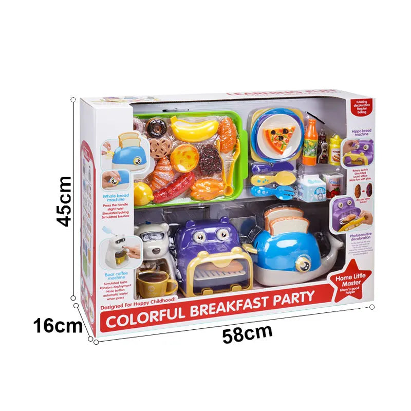 KTX-161171 Pretend Play Breakfast Machine Toy - Toaster with Accessories for Kids Age 2 to 13