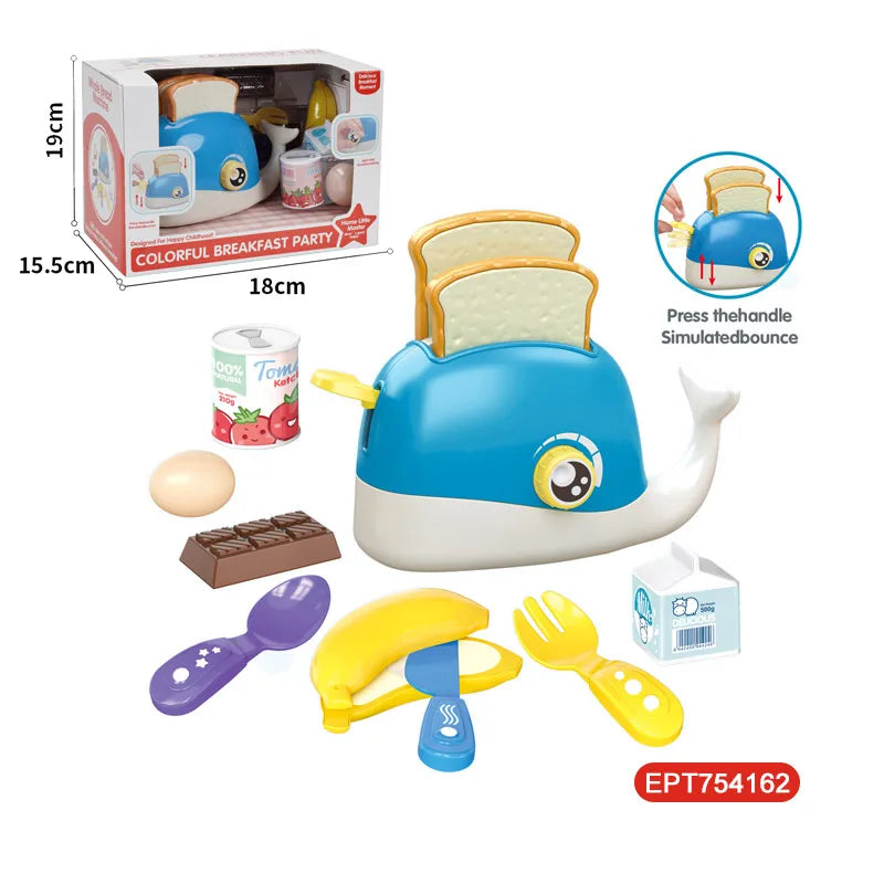 KTX-161171 Pretend Play Breakfast Machine Toy - Toaster with Accessories for Kids Age 2 to 13