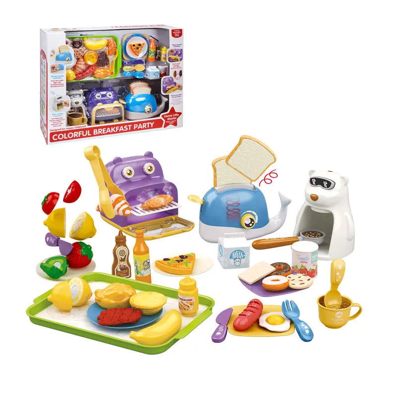 KTX-161171 Pretend Play Breakfast Machine Toy - Toaster with Accessories for Kids Age 2 to 13