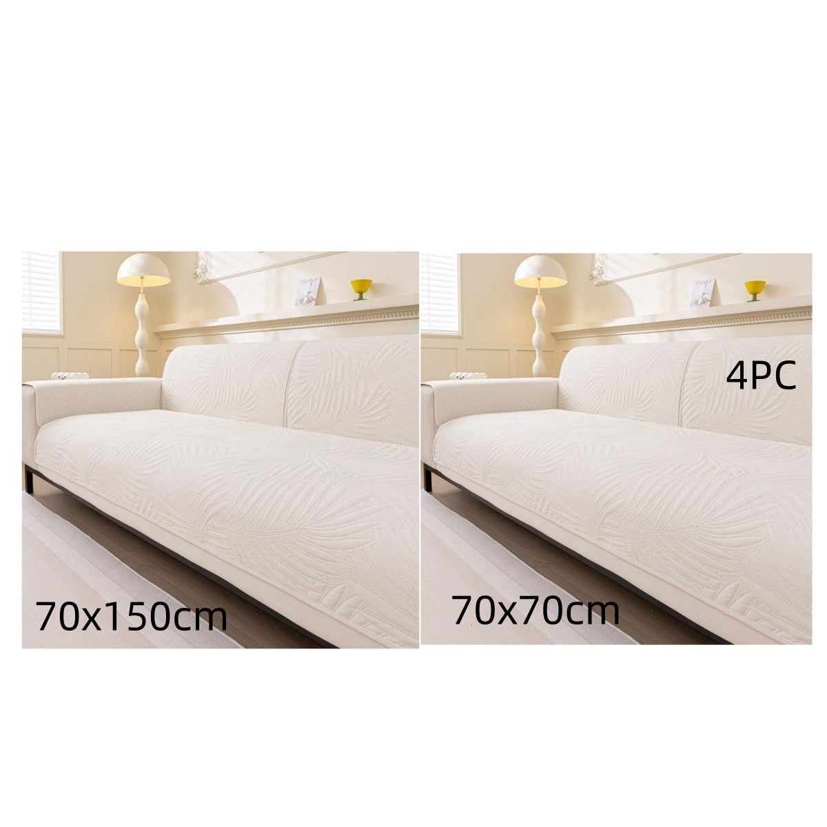 KTX-161235 Waterproof Non-Slip Sofa Cushion Cover in Beige, Brown, and Gray - Various Sizes Available