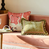 HKM-161299 Light Luxury Square Pillow Cushion with Floral Pattern - Multiple Sizes Available