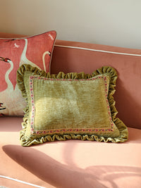 HKM-161299 Light Luxury Square Pillow Cushion with Floral Pattern - Multiple Sizes Available