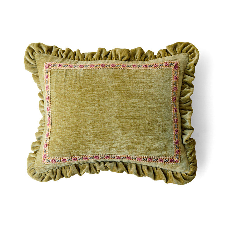 HKM-161299 Light Luxury Square Pillow Cushion with Floral Pattern - Multiple Sizes Available