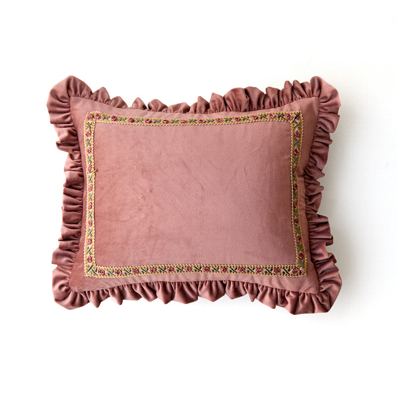 HKM-161299 Light Luxury Square Pillow Cushion with Floral Pattern - Multiple Sizes Available