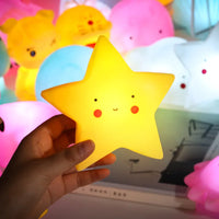 HKM-161491 Cartoon LED Night Light with Moon, Star, and Cloud Design for Kids' Bedroom Decor