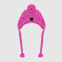 HKM-161491 Fluffy Windproof Knitting Dog Hat in Pink and Gray, Sizes S to L