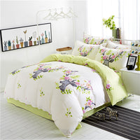 HKM-161491 Idyllic Floral Cotton Twill Bedding Set - 4-Piece Collection with Various Sizes Available