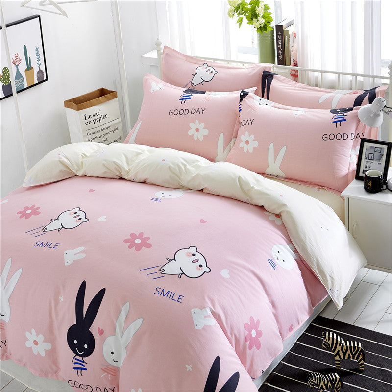 HKM-161491 Idyllic Floral Cotton Twill Bedding Set - 4-Piece Collection with Various Sizes Available