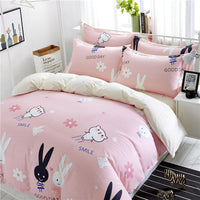 HKM-161491 Idyllic Floral Cotton Twill Bedding Set - 4-Piece Collection with Various Sizes Available