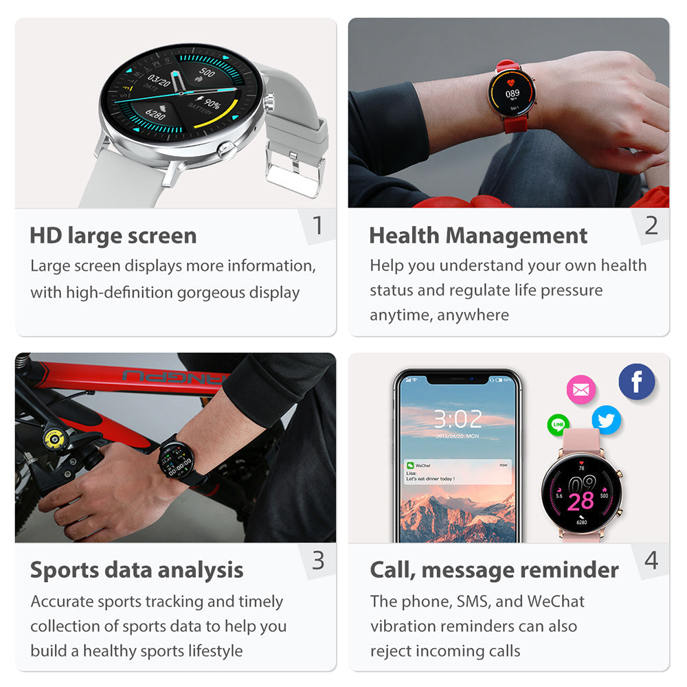 HKM-162003 GW33 Smart Watch with Bluetooth Calling, High-Performance MT2502 Chip, and Removable Strap