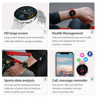 HKM-162003 GW33 Smart Watch with Bluetooth Calling, High-Performance MT2502 Chip, and Removable Strap