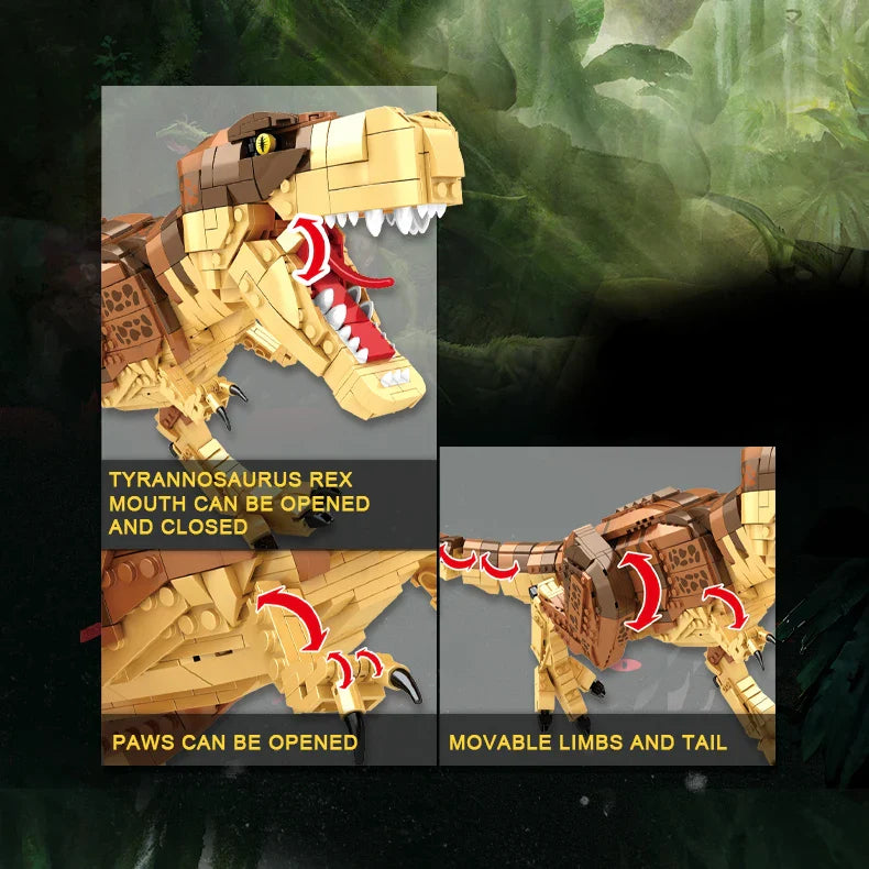 HKM-162067 Jurassic Dinosaur Building Blocks Triceratops Model - DIY Educational Toy for Ages 6 and Up