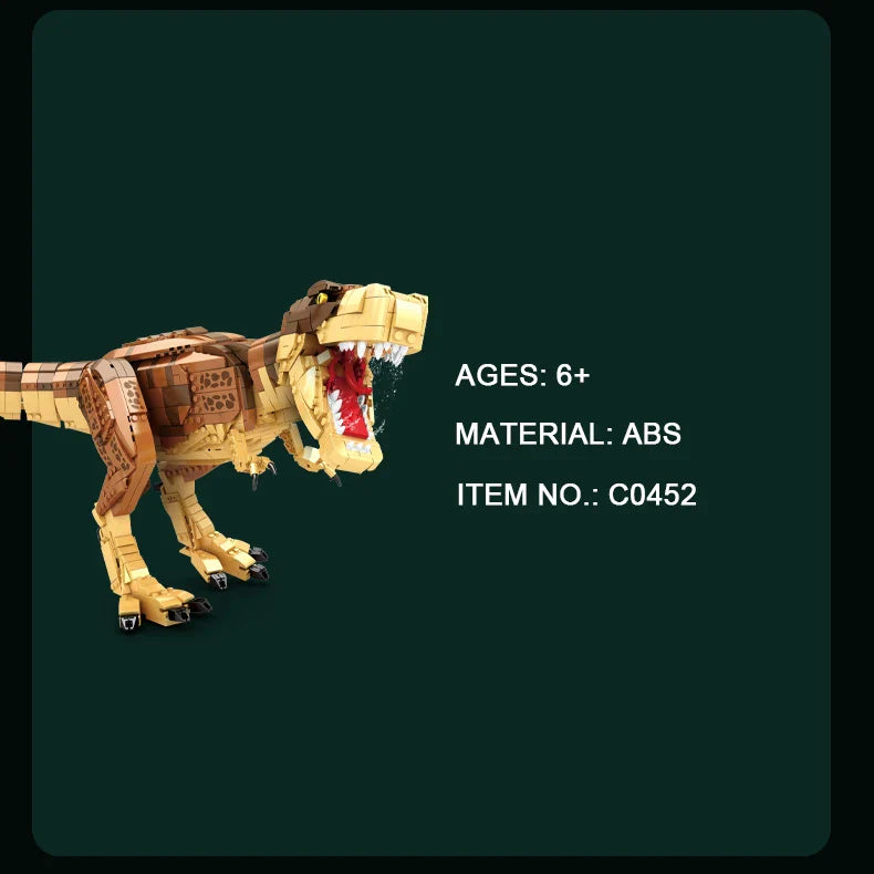 HKM-162067 Jurassic Dinosaur Building Blocks Triceratops Model - DIY Educational Toy for Ages 6 and Up